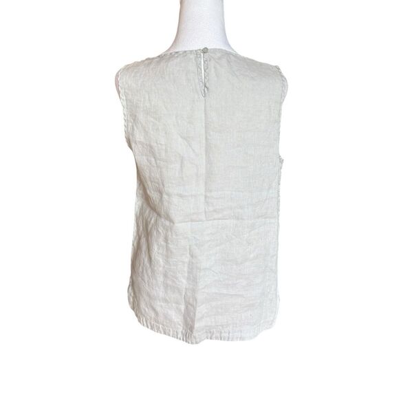 Saint Tropez West Tank 100% Linen Embroidered Bohemian Peasant Womens Small - Picture 2 of 8